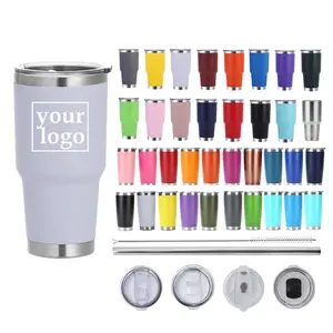 Wholesale Bulk custom Logo sublimation Stainless Steel Travel Coffee Cup Mug Tumbler 20oz 30oz With Magnetic Lid