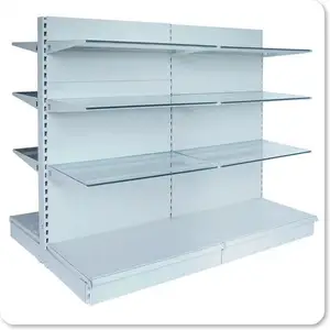 Q235 rak tampilan Supermarket, rak Display Panel datar susu Mental putih, rak toko ritel, rak Supermarket tugas berat