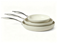 Ustensiles de cuisine en céramique antiadhésifs, ensemble de 3 poêles, compatibles avec toutes les plaques de cuisson à induction, lavables au lave-vaisselle, résistants au four