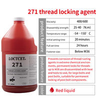LOCTCET 271 1L Threadlocker Haute Résistance Anaérobie Rouge Lubrifiant Automobile Epoxy Cyanoacrylate Acrylique Adhésif Travail du Bois