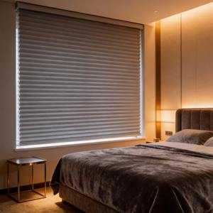 Tissu de rideau vertical en nid d'abeille transparent en polyester intégré pour portes et fenêtres, utilisation dans les hôtels et les bureaux - Product Image 1