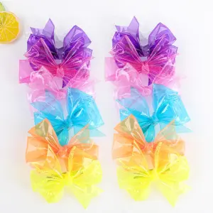 MIO Summer 4.5 Inches Jelly Candy Alligator Clips Cute Kids PVC Plastic Hair Bow Clips For Girls