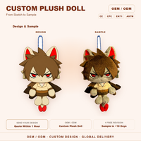 Poupée en peluche anthropomorphe personnalisée, style anime, figurine rembourrée en coton, cadeau de collection pour fans, vente en gros