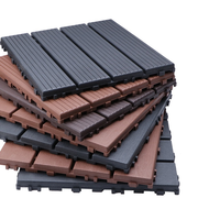Échantillon Gratuit Prix Abordables 300*300mm Carré WPC Emboîtable Antidérapant Étanche Écologique Grain de Bois Lisse Moderne pour Jardin