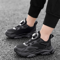 Chaussures de sport unisexes noires pour enfants, nouvelle collection printemps, baskets décontractées en maille respirante pour garçons, baskets blanches pour écoliers