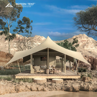 Tente de glamping BOTEEN Boutique, 900D Oxford, Safari Resort Cabin, écologique, abri 4 saisons, double couche, structure en aluminium, 10x7M