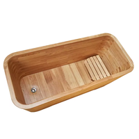 Baignoire de trempage froide rectangulaire moderne autoportante en bois, option ovale, spa portable d'extérieur pour salle de bain, 1 personne