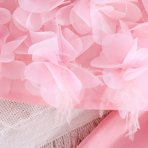 ชุดเสื้อผ้าเด็กผู้หญิง 3-8 ปี ชุดเสื้อผ้าลูกไม้ลายดอกไม้สุดหรู กางเกงขาสั้น หมวก แฟชั่น สง่างาม สวมใส่สบายทุกวัน - Product Image 4