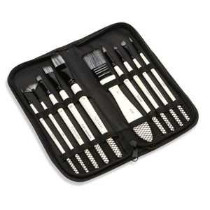 Vente en gros de 10 <span class=keywords><strong>pinceaux</strong></span> aquarelles en nylon avec manche en bois et plaque, ensemble de <span class=keywords><strong>pinceaux</strong></span> pour sac en tissu, fournitures de peinture - Product Image 4