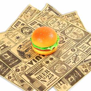 Custom Single Side PE Greaseproof Wax <b>Paper</b> for Sandwiches Burger <b>Wrapping</b> Cookies Cakes Candy Pizza-<b>Eco</b>-<b>Friendly</b> Recyclable - Product Image 1