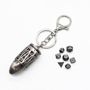 Mini dados metálicos D20 con forma de bala, juego de 7 piezas poliédricas, accesorios de juego de rol D&D para jugadores de mesa - Product Image 4