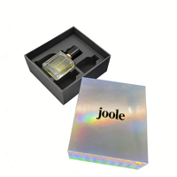 Boîte cadeau rigide holographique argentée de luxe, forme personnalisable, recyclable, revêtement UV, estampage à chaud, emballage pour flacon de parfum, cosmétiques
