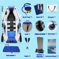 1 Ensemble de Kayak Gonflable en PVC pour Sports Nautiques, Bateau à Rames de Pêche Marin Solaire Simple de 1,75 m (5,7 pi) avec Moteur de 28 lb et Support de Fixation