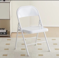 Chaises Pliantes Entièrement Métal Design Moderne, Noires Blanches, en Acier Léger et Portables, pour Écoles et Événements de Jardin Extérieurs