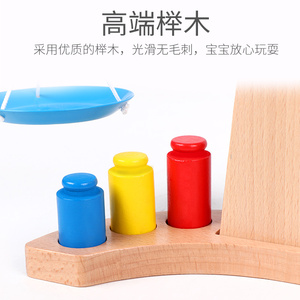 Wooden Balance Scale Toy Montessori STEM Educational Game for Kids Early Math & Weight Learning XM-CX CX-821 - Product Image 3