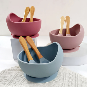 Set di Stoviglie in Silicone per Bambini, <span class=keywords><strong>Ciotola</strong></span> e Cucchiaio Forchetta con Ventosa, Piatto per Pasti dei Bambini - Product Image 6