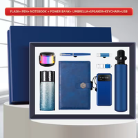 Coffret Cadeau d'Entreprise 8-en-1 : Tasse 400ml Revêtue de Titane, Stylo, Carnet, Parapluie, Batterie Externe USB, Enceinte Bluetooth, Porte-clés, Logo Personnalisé