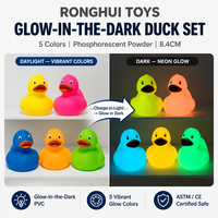 Jouets Canard en Caoutchouc Lumineux dans le Noir, Canard en Plastique PVC Nemo Luminescent, Jouet de Bain Canard Fluorescent à Couleur Changeante, Cadeaux de Fête