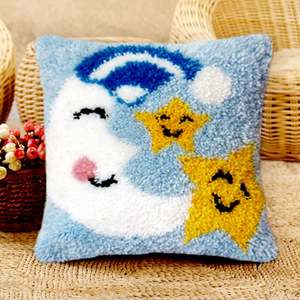 Custom Printed Canvas Moon Stars Modern Latch Hook Cushion <strong>Rug</strong> Making Kits for Adults Crafts - Product Image 1