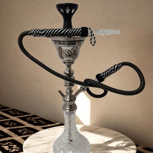 Set de Shisha/Hookah de Acero Inoxidable con Acabado Espejo, Base de Vidrio, Manguera Individual, Estilo Árabe para Bar o Salón - Product Image 4