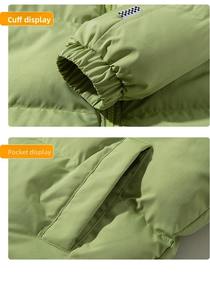 Doudoune Personnalisée d'Hiver Coupe Ample, Doublure Polaire Épaisse, Fermeture Éclair Intégrale, Veste Matelassée Chaude pour Hommes et Femmes - Product Image 3