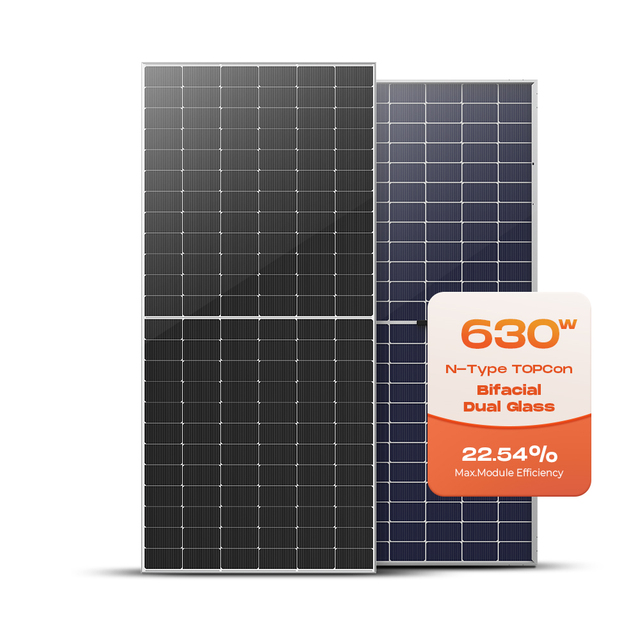 Solar Module Panels 620 W 625 W 630 W N Type Bifacial Topcon Solar Panel