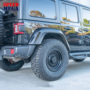 Jantes en alliage noir mat personnalisées, style militaire, à déport profond, multi-trous, avec anneau simulé Beadlock pour camion - Product Image 6