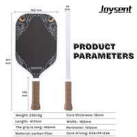 Raquette de pickleball Joysent, prix d'usine OEM, logo personnalisé, texture graphique, surface en PP, cœur en fibre de carbone T700, homologuée USAPA.