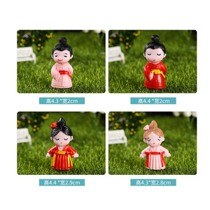ชุดตุ๊กตาเรซิ่นขนาดเล็ก 4 ตัว ชุดแต่งกายแบบดั้งเดิม ของตกแต่งสวน ของตกแต่งบ้าน งานฝีมือศิลปะ รุ่น WX 00078912 - Product Image 2