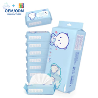 OEM/ODM Lingettes de toilette de poche douces et non parfumées (lot de 64) Mini lingettes nettoyantes portables non tissées pour bébé et adulte