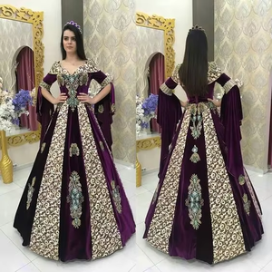 Vestido de diseñador Dubai marroquí Kaftan largo hasta el suelo con trabajo pesado Zardozi ropa india y pakistaní para boda-2019 - Product Image 6