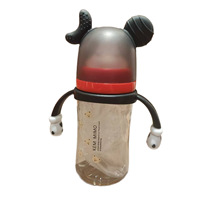 Tasse de boisson d'ours de bande dessinée de silicone pour des enfants mignon bébé ours apprennent à boire avec trois poignées pour des enfants