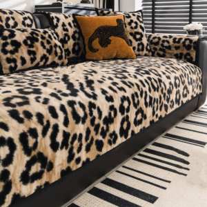 Kalın peluş leopar baskı kanepe yastığı sonbahar ve kış yeni kaymaz High-End deri bak klozet kapağı - Product Image 1