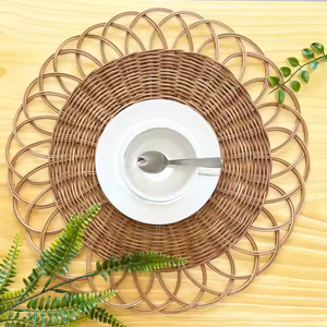 Placas y manteles individuales de mimbre rústicos ecológicos más vendidos, artesanías de mimbre de estilo floral hechas a mano directamente desde Vietnam - Product Image 6