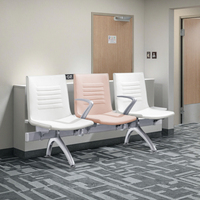 Chaise en acier confortable en mousse haute densité avec accoudoirs en aluminium pour le bureau, l'hôpital et les sièges scolaires