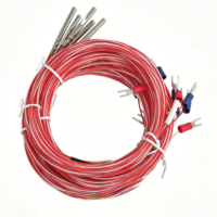 Sensor Suhu RTD Sederhana PT100 Probe 4x40mm Kabel FEP Transparan Berlapis Perak 5m Minus -50 hingga 200C Probe Termal Kelas A