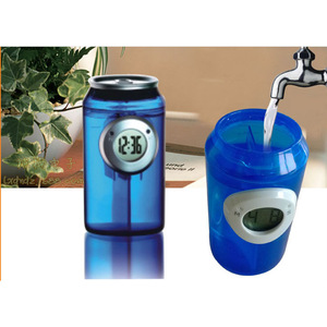 Water Powered Alarm Clock In Blue Can Shape Eco Friendly Desk Clock For Home Office Use - Product Image 2