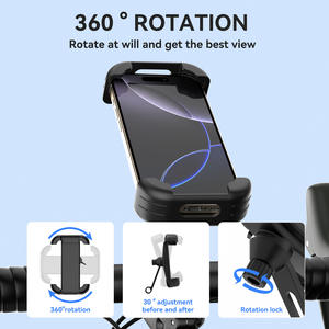 Support téléphone universel pour moto et vélo avec rotation à 360°, verrouillage et protection en silicone pour smartphones de 4 - Product Image 5