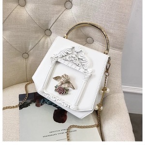 กระเป๋าถือลายนูนสไตล์เกาหลีแองเจิลบาร็อคผู้หญิง,กระเป๋าถือแฟชั่นมุกเรียบง่ายพาดลำตัวกระเป๋าคลัทช์สี่เหลี่ยมใบเล็กสำหรับงานกลางคืน - Product Image 6