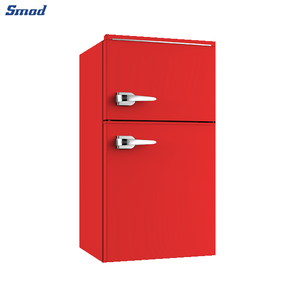 7.5 Cu. Ft. Haute Qualité <span class=keywords><strong>Rouge</strong></span> Rétro Top Congélateur Chromage Poignée En Métal <span class=keywords><strong>Vintage</strong></span> Réfrigérateur Double Porte Réfrigérateur pour La Maison DSR-212WU - Product Image 3