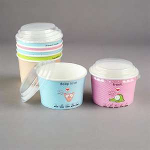 Vaso de papel para helado de 4oz de súper calidad, personalizado con impresión para yogur helado, tazón de papel para yogur helado con impresión personalizada - Product Image 1