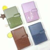 Carnet de budget A6 personnalisé en cuir PU imprimé crocodile avec fermeture éclair et couverture à anneaux pour espèces – Vente en gros