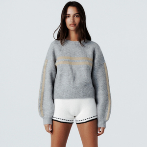 Enyami Cozy suéter de cuello redondo Otoño Invierno nueva ropa exterior informal para mujer suéter Top mujer pulóver - Product Image 3