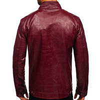 Veste en cuir pour homme de haute qualité, design haut de gamme, étiquette privée personnalisée, vente en gros, vêtements d'hiver pour l'extérieur, veste en cuir tendance