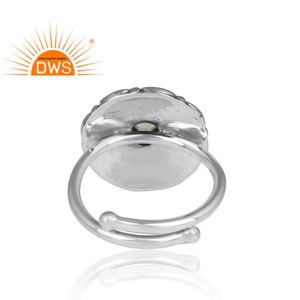 Anillo Ajustable de Plata de Ley 925 con Piedra Lunar Arcoíris de Fuego Natural, Diseño Étnico, Proveedor de Joyería, Colección Clásica - Product Image 4
