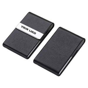 Tarjetero de Negocios OEM de Cuero PU y Metal Inoxidable, Estuche para Tarjetas de Visita para Hombre y Mujer, Porta Tarjetas de Crédito con Cierre Magnético - Product Image 1