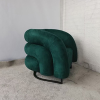 Fauteuils modernes pour hall d'hôtel, chaises d'appoint pour chambre à coucher, lot de 2 pour salon, fauteuil individuel de luxe en velours, canapé une place