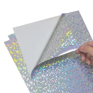 A4 boyutu holografik vinil yazdırılabilir etiket kağıt kendinden yapışkanlı su geçirmez PET/mürekkep püskürtmeli yazıcı için akrilik malzeme levha ambalaj