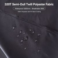 Tela de Tafetán de Sarga Impermeable 5000mm Transpirable con Recubrimiento de PU 3000, 100% Poliéster Microfibra Tejida para Exteriores