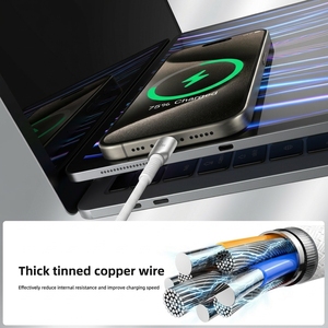 Câble de données tressé PD à charge rapide 60W avec connecteurs USB-C pour téléphones mobiles 15, 16, 17 - Product Image 4